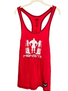 Monsta Clothing Co Red Tank Top Muscle Shirt Tee Body Building Men's Size XL - Picture 1 of 5