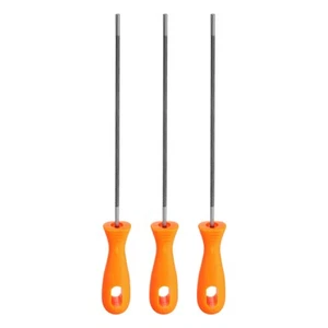 3pcs Chainsaw File 5/32" Chrome Steel Double Cut Round Rasp with Plastic Handle - Picture 1 of 7