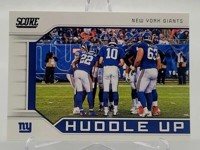 2019 SCORE ELI MANNING HUDDLE UP NEW YORK GIANTS OFFENSE FOOTBALL CARD panini - Image 1 of 2