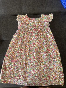 Mini Boden Floral Love Heart Frill Sleeves Dress Size 7-8Y - Picture 1 of 6