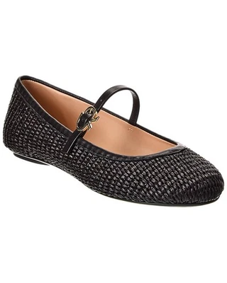 Plano de paja y cuero para mujer Gianvito Rossi Carla Foto 1 de 4