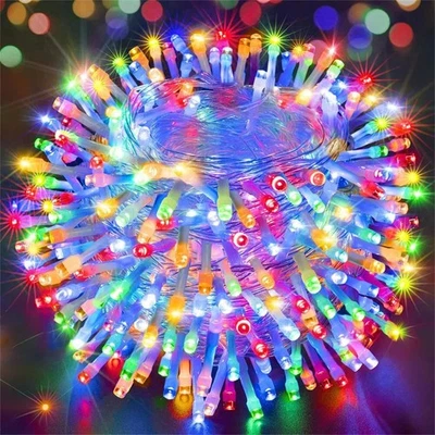 LED Lichterkette Strom Weihnachtslichterkette 10/20/30/50m Außen Innen Deko DE - Bild 1 von 4