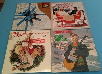 LOT OF 4 COUNTRY CHRISTMAS LPs!  WILLIE, KENNY/DOLLY, JUDDS, EDDY ARNOLD - Image 1 of 4