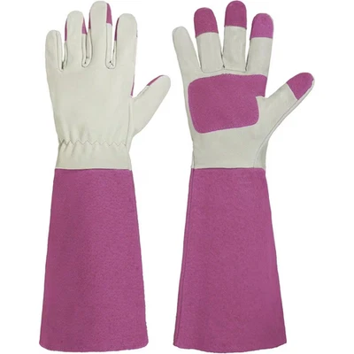 16,54 pulgadas Guantes de jardinería medianos de cuero de cerdo largos de alta resistencia, Thor Foto 1 de 4