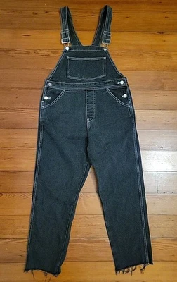 SSO by Danielle Second Skin Black Cigarette Skinny Overalls Size M Raw Hem - Image 1 of 4