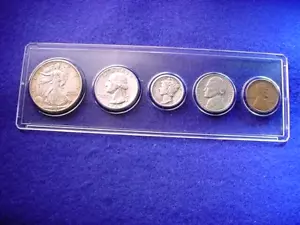 1941-S SAN FRANCISCO 5 COIN MINT SET GREAT 90% SILVER KEY DATE COINS!! #2 - Picture 1 of 7