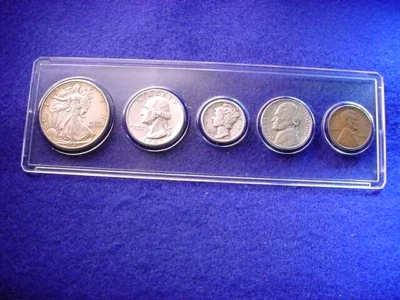 1941-S SAN FRANCISCO 5 COIN MINT SET GREAT 90% SILVER KEY DATE COINS!!    #2 - Image 1 of 4