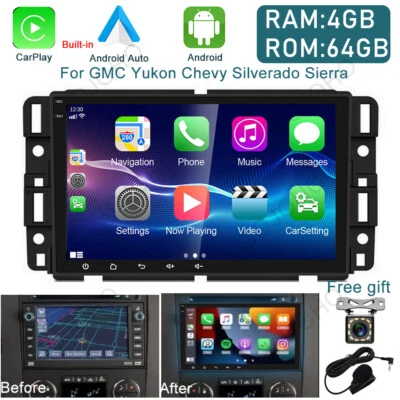 4+64GB For Chevrolet GMC Buick Chevy CarPlay Android Car Radio Stereo GPS NAVI - Image 1 of 4