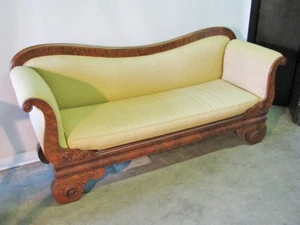1840's American Empire Sofa With Scrolled Arms & Feet; Fully Restored - Picture 1 of 12