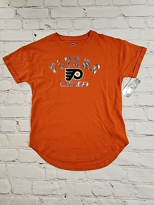 NHL Philadelphia Flyers Oil Swirl Print Round Tee SS T-Shirt Kids XL 14/16 - NEW - Image 1 of 4