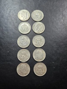 Venezuela, 10 Piece Lot 1965, 1 Bolivare Silver Coins. 5 gr. 835 Lei - Picture 1 of 4