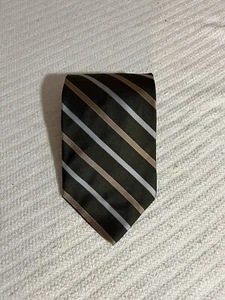 Brooks Brothers Silk Olive And Brown Stripe Tie 4 x 58 - Picture 1 of 2