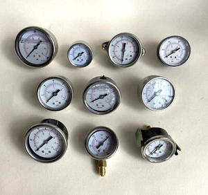 10 x Manometer, Großhandel Restposten Ölreifen Hydraulik Trockenluft Niedrig Messing - Bild 1 von 3