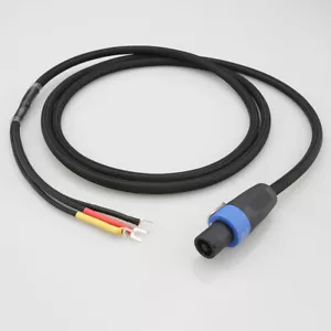 Subwoofer cable 3 Wire Sub Speaker Cable Speakon to Spade for REL/MJ Acoustics - Picture 1 of 13