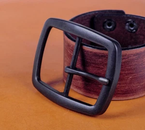 Hágalo usted mismo Pin de barra central negra hebilla de cinturón de repuesto para cinturón de cuero ajuste correa de 40 mm - Imagen 1 de 10