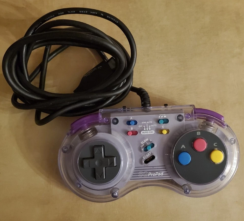 Sega Genesis SV-434 SG ProPad Clear Turbo Controller No Start Button - Image 1 of 1