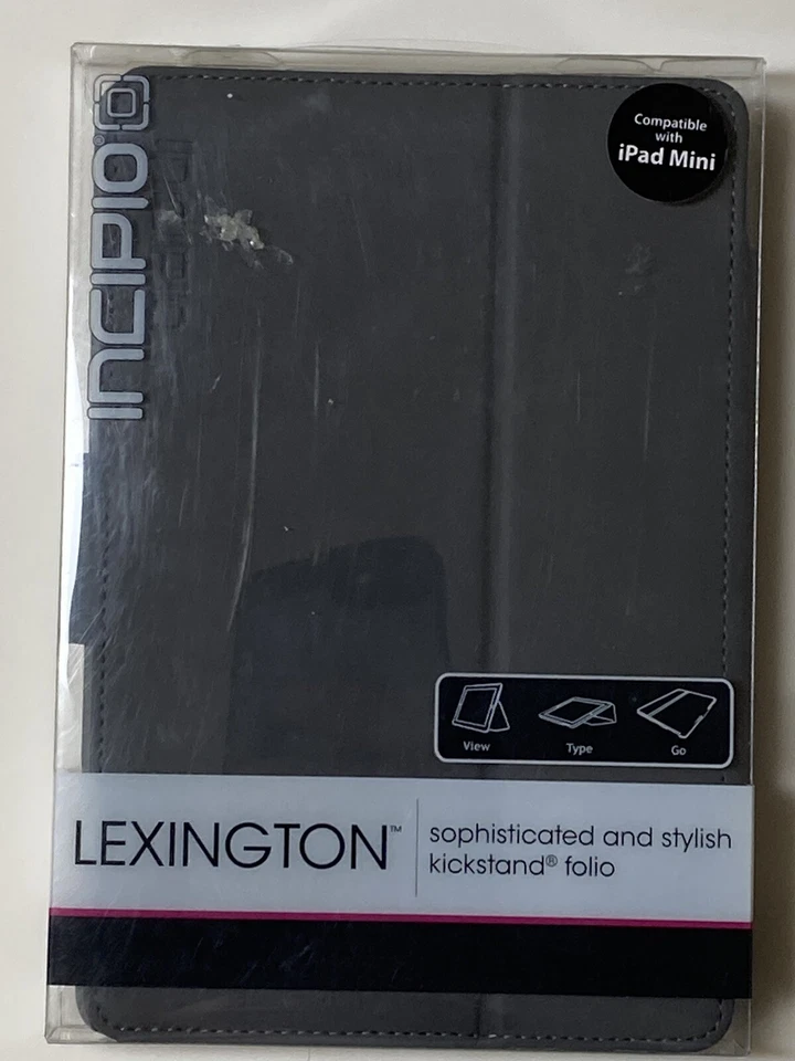 iPad Mini Case Incipio Lexington Kickstand Folio Gray Micro Suede Magnetic New - Image 1 of 4