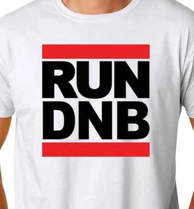 RUN DNB, Drum n Bass Electronic Music Techno Music WHITE T-Shirt - Picture 1 of 2