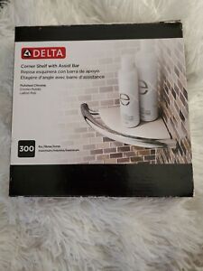 NEW Delta Corner Shelf Assist Bar Polished Chrome Shower Bath DF702PC Max 300lb 