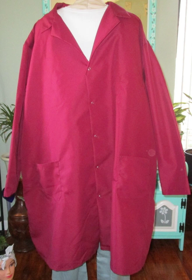 Best Medical L/S Lab Coat Snaps side Vents 3 Pocket 43" Length Burgundy Sz 4X - Image 1 of 4
