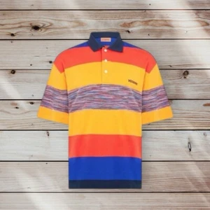 Missoni Milano Band Striped Embroidered Luxury Polo Shirt Size S L RRP £290 - Picture 1 of 4