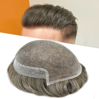 Peluca de hombre Toupee con sistema de reemplazo de cabello frontal de encaje francés para hombre Foto 1 de 4