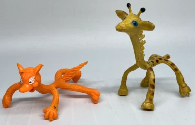 GIRAFFE and FOX Rubber Bendy Figures Poseable Toys LOT of 2 Vintage - Image 1 of 4