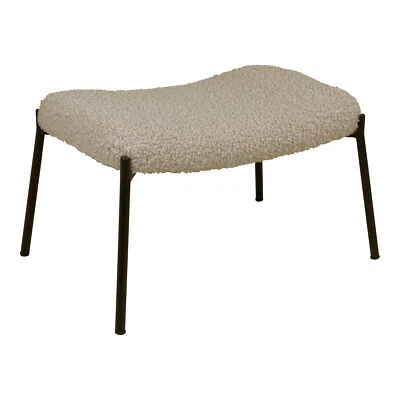 House Nordic Fußhocker GLASGOW Taupe Lammfell Optik Sitzhocker Hocker Fellimitat - Bild 1 von 3