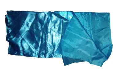 Light Blue Satin Shiny Silk Fabric 100% Pure Silk Fabric By Yard 44''Wide *28''  - Image 1 of 4