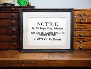Antique Wall Telephone Directory Office Sign Wood Frame Bell Western Union Etc - Picture 1 of 12