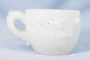 4 Wild Rose Toy Cups Only for Punch Set Milk Glass Childs EAPG Antique - Picture 1 of 10