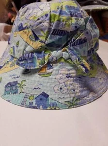 NWT girls size L-XXL 5 6 7 Gymboree VACATION TIME print bucket hat 2003 vtg fun - Picture 1 of 2