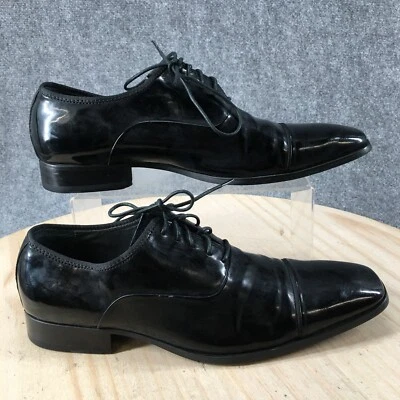 Calvin Klein Shoes Mens 9.5 M Eric Dress Cap Toe Derby Oxford Black Faux Leather - Image 1 of 4