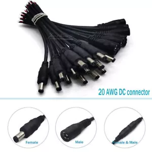 20AWG 5.5X2.1mm Female Male DC Power Plug Connector Cable For LED light Strip - Picture 1 of 10