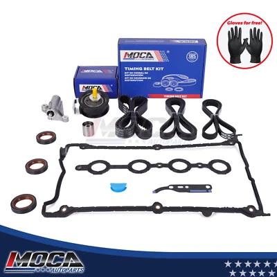 Kit de correa de distribución con juego de cubierta de válvula y 3 correas para 97-00 Audi A4 VW Passat 1.8L Foto 1 de 4