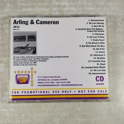 All-In by Arling & Cameron CD, Feb-1999, Emperor Norton Promo  Foto 1 de 3