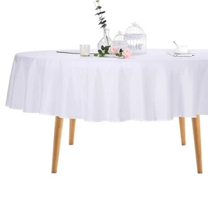 Durable 90-Inch Round Polyester Tablecloths, 6 Pack - Perfect for Any Occasion - Picture 1 of 9