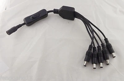 1x LED Strips DC Power 5.5 x 2.1mm 1 Female to 5 Male with Switch Splitter Cable - Image 1 of 4