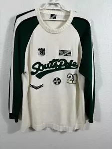 Maglione vintage effetto invecchiato Southpole da uomo 2XL Varsity *spotting * sbiadimento * Pilling - Foto 1 di 15