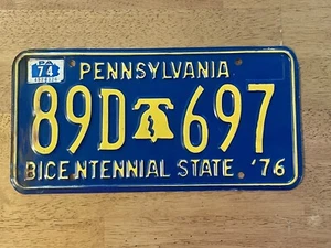 Vintage Pennsylvania License Plate | 1976 Bicentennial | 89D-697 - Picture 1 of 2