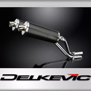 Honda NX650 Dominator 1995-2002 Slip On 14" Oval Carbon Exhaust Muffler Kit - Picture 1 of 5
