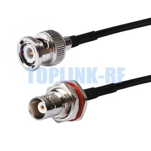 BNC Female Jack Bulkhead to BNC Male Plug Connector RF Pigtail Coax Cable RG174 - Zdjęcie 1 z 4