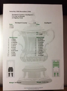 1946-47 Stockport County Southport FA Cup 1st Round Matchsheet - Picture 1 of 1