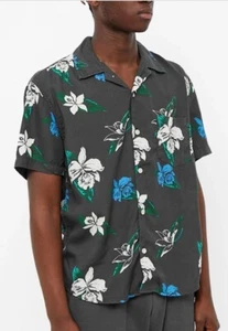 NWT CORRIDOR Men’s XXL Day Lily Hawaiian Short Sleeve Shirt Black $185 - Picture 1 of 8