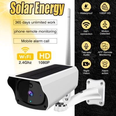 IP Camera Night Vision HD 1080P Wireless Solar Power WiFi Outdoor Home Security  - Image 1 of 4