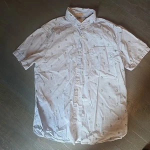 Cactus Man Ricky Singh Slimfit L weiß und blau Kurzarm mit Palmen. T - Bild 1 von 5