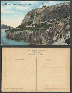 Gibraltar alte Farb Postkarte Leuchtturm EUROPA POINT & Leuchtturm Felsen Klippen - Bild 1 von 1