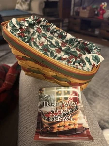 1999 Dash Away Sleigh Basket with Cloth Liner and Plastic Insert-Longaberger - Picture 1 of 4