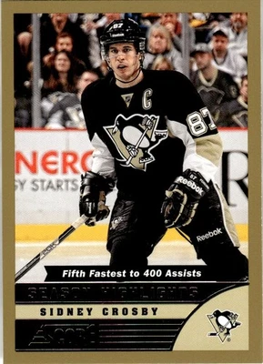 2013-14 Score Gold Season Highlights Sidney Crosby Pittsburgh Penguins #589 - Image 1 of 2