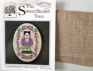 Sweetheart Tree-"FREAKY FRANKENSTEIN" NUTCRACKER-Cross Stitch Chart, Beads,linen - Picture 1 of 3